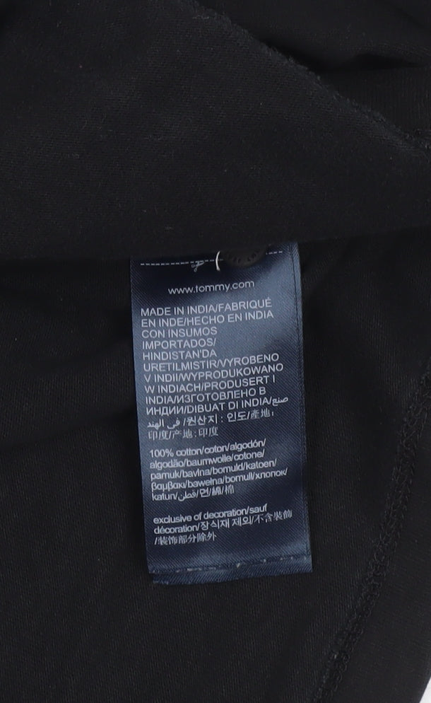 Womens UK Size L Tommy Jeans Black Henley Sweatshirt