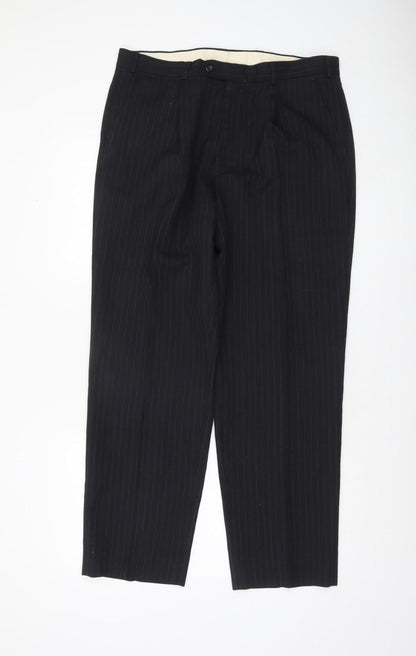 Burton Menswear Black Pinstripe Dress Pants 36 in Waist Regular Fit