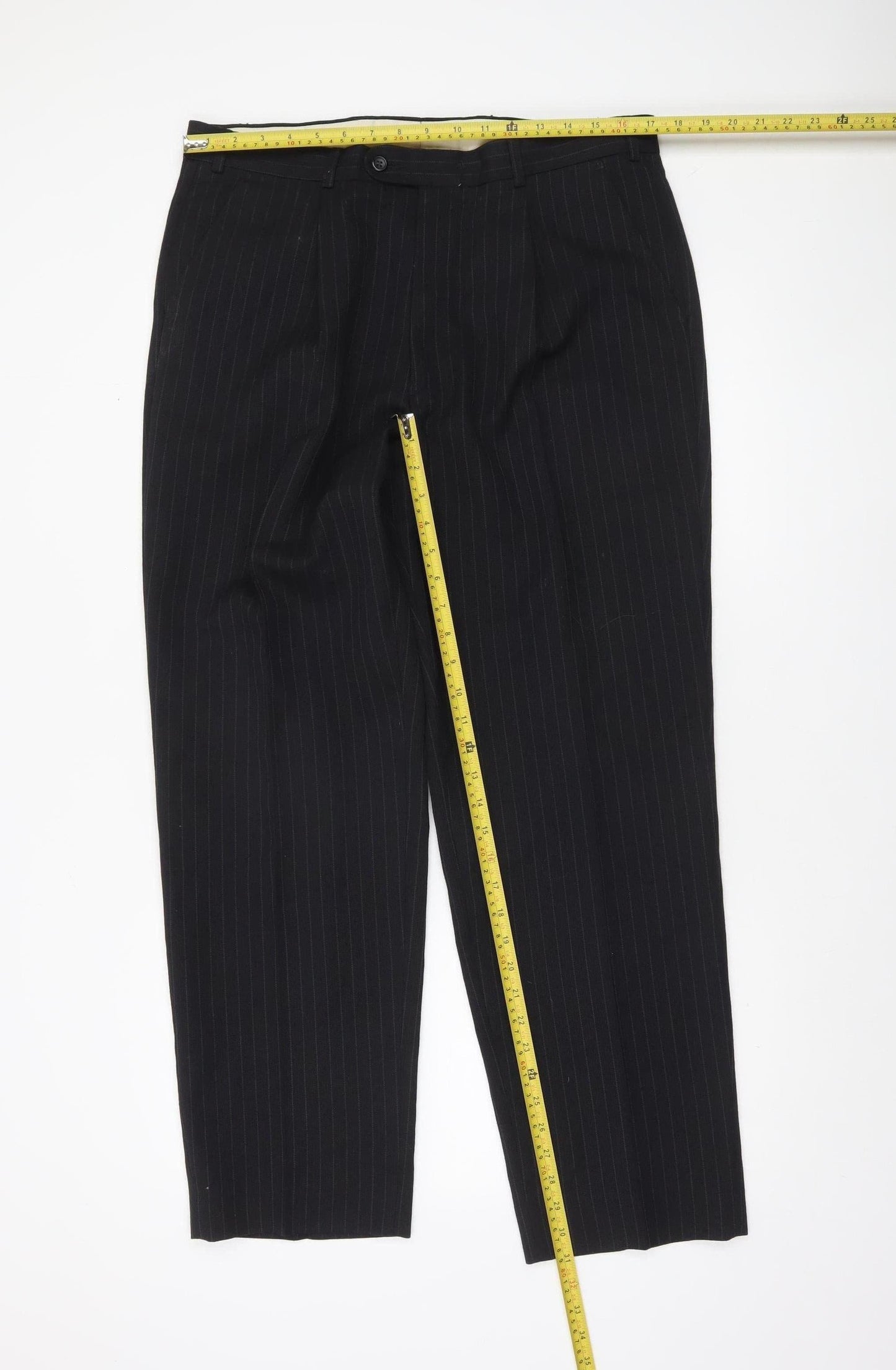 Burton Menswear Black Pinstripe Dress Pants 36 in Waist Regular Fit