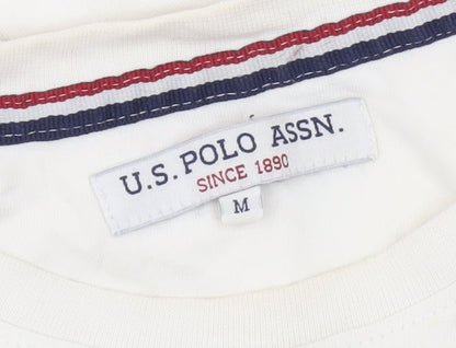 Mens UK Size M U.S. Polo Assn. White  T-Shirt