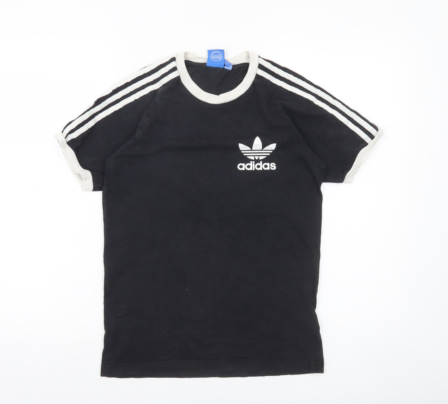 Womens UK Size S adidas Black Ringer T-Shirt