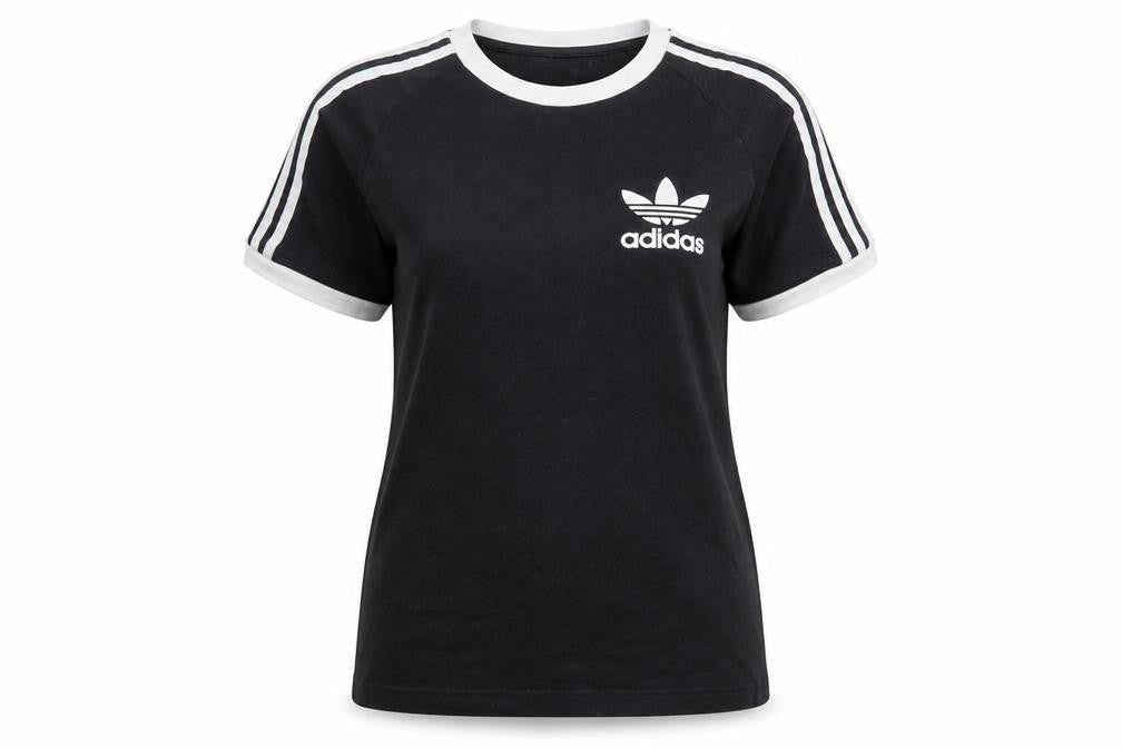 Womens UK Size S adidas Black Ringer T-Shirt