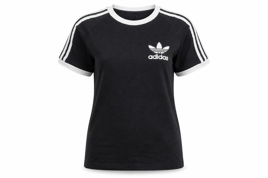 Womens UK Size S adidas Black Ringer T-Shirt