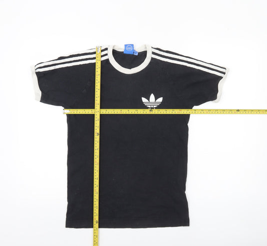 Womens UK Size S adidas Black Ringer T-Shirt