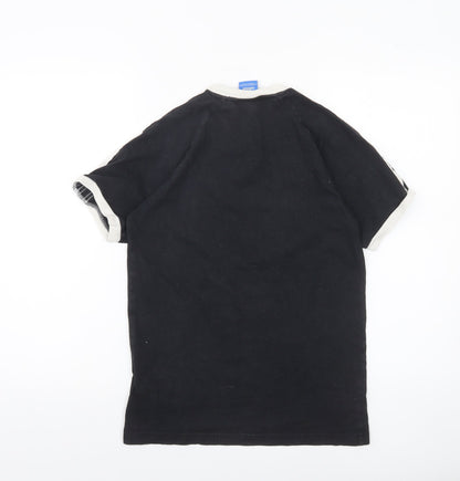 Womens UK Size S adidas Black Ringer T-Shirt