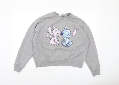 Womens UK Size 12/14 Disney Grey Pullover Sweatshirt