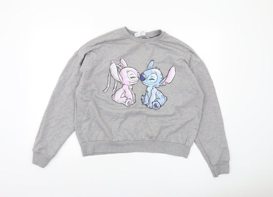 Womens UK Size 12/14 Disney Grey Pullover Sweatshirt
