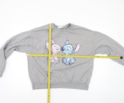Womens UK Size 12/14 Disney Grey Pullover Sweatshirt