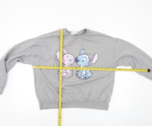 Womens UK Size 12/14 Disney Grey Pullover Sweatshirt