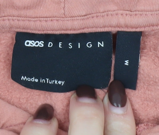Mens UK Size M ASOS DESIGN Pink Pullover Hoodie