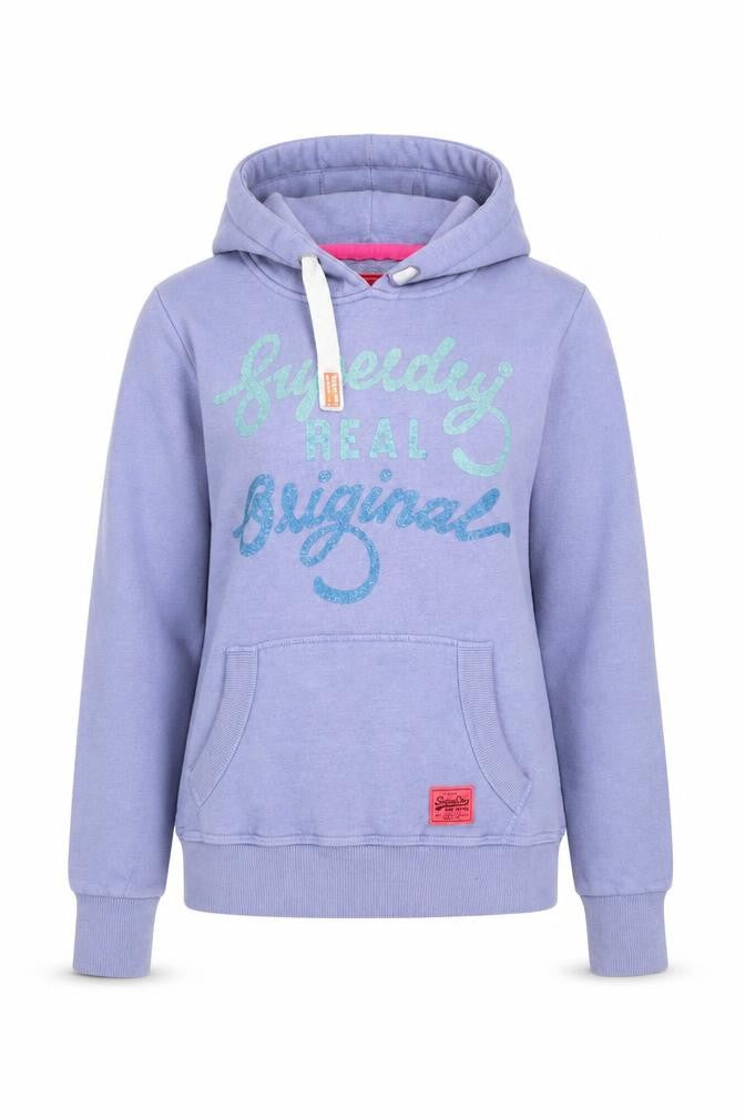 Womens UK Size M Superdry Purple Pullover Hoodie