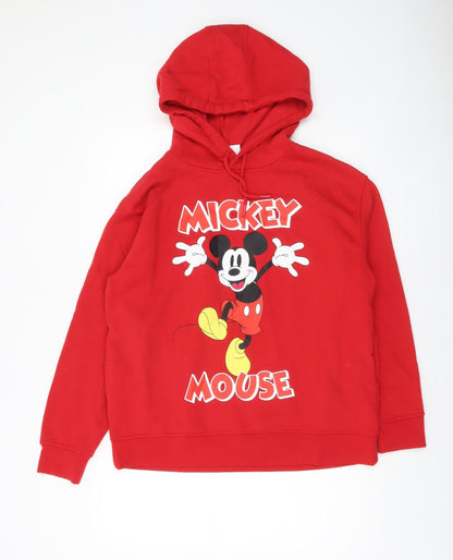 Mens UK Size M Disney Red Pullover Hoodie