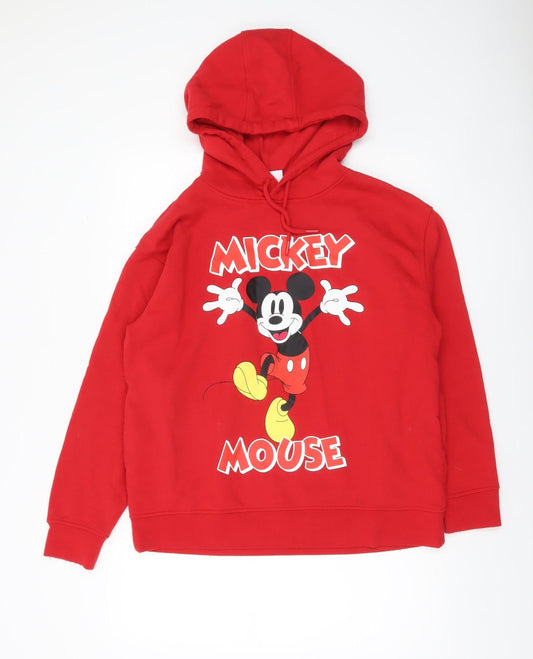 Mens UK Size M Disney Red Pullover Hoodie