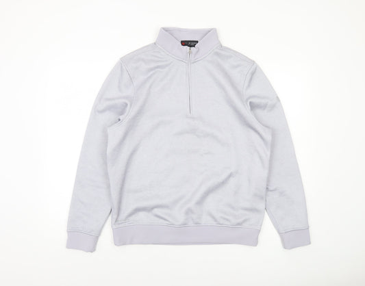 Mens UK Size M Palm Grove Grey 1/4 Zip Sweatshirt