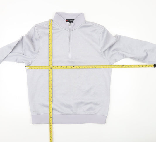 Mens UK Size M Palm Grove Grey 1/4 Zip Sweatshirt