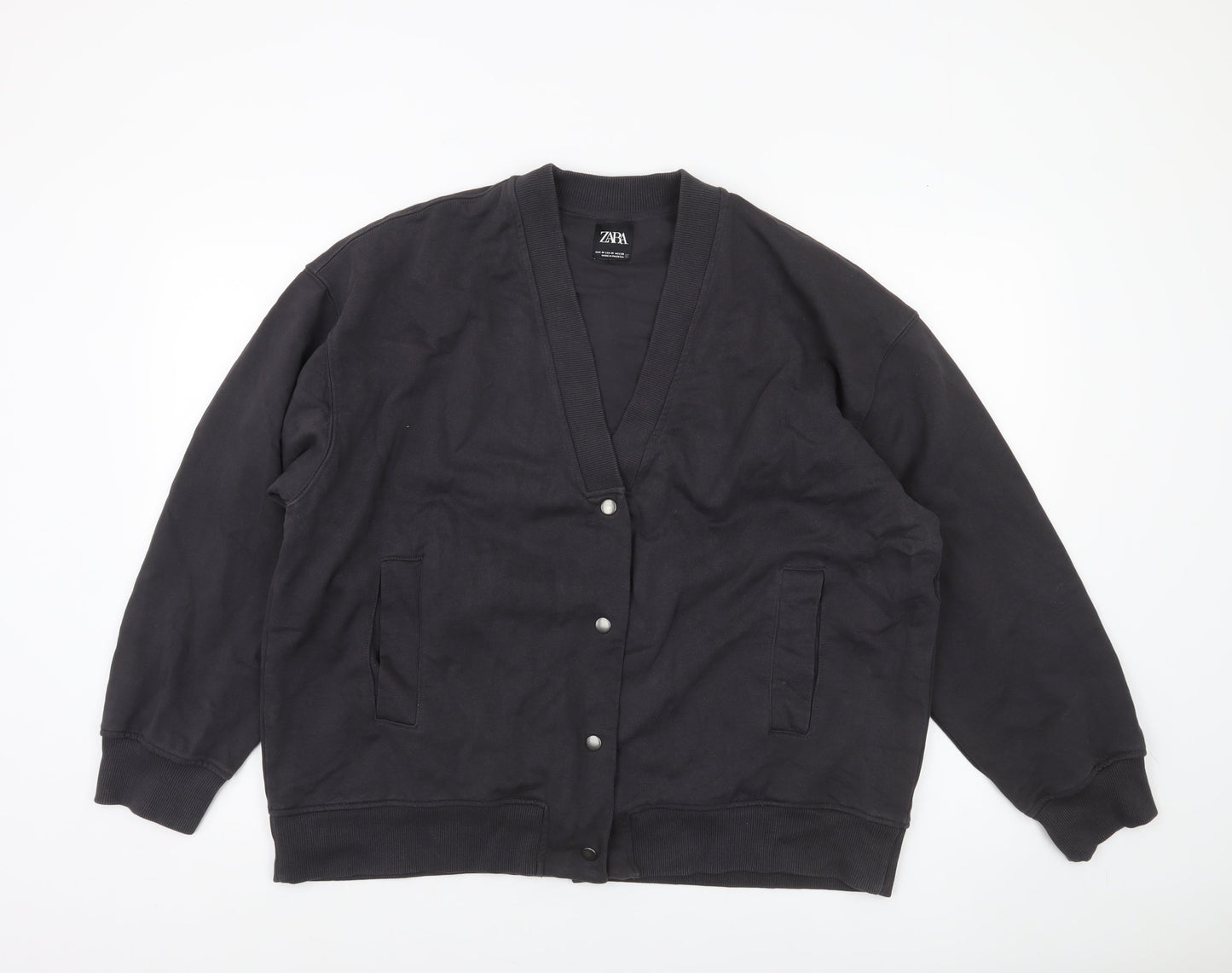 Womens UK Size 12 Zara Black Varsity Jacket