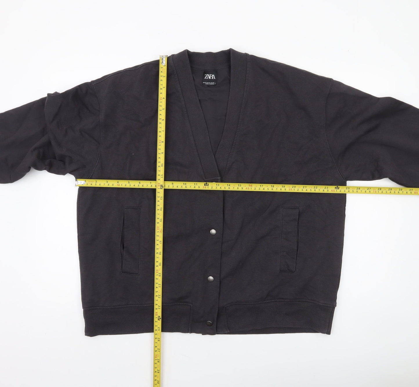 Womens UK Size 12 Zara Black Varsity Jacket
