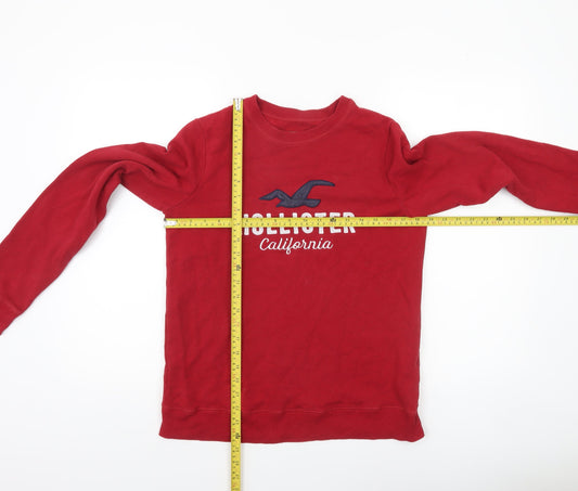 Hollister Womens Red Logo Pullover Sweatshirt Small