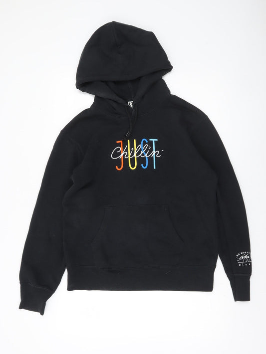 Mens UK Size S Uniqlo Black Pullover Hoodie