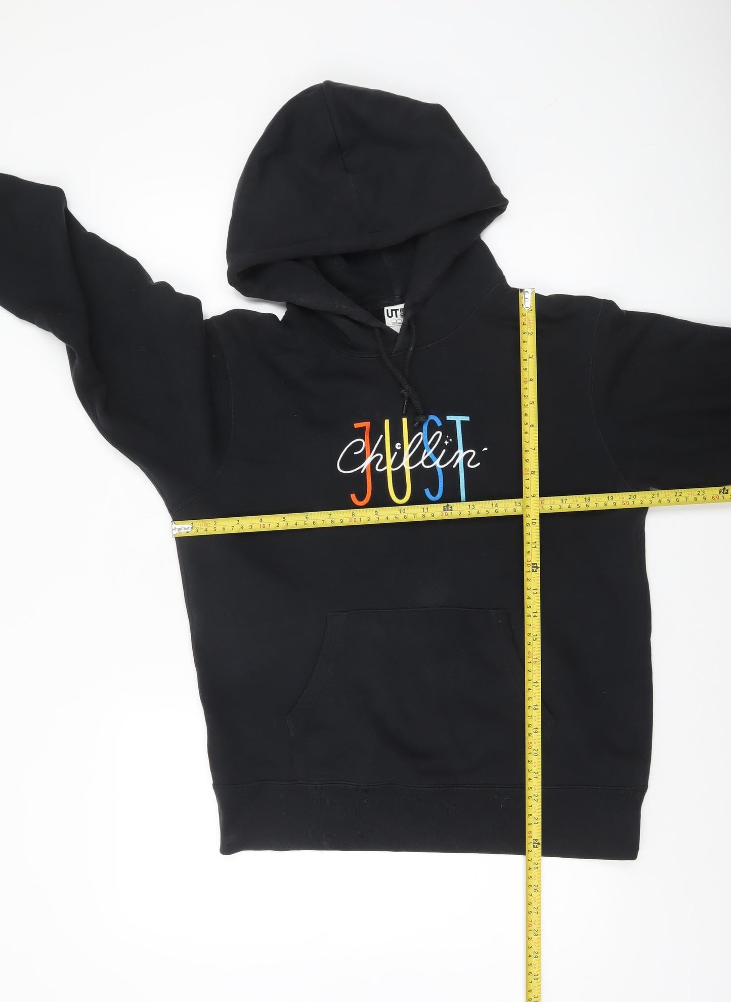 Mens UK Size S Uniqlo Black Pullover Hoodie