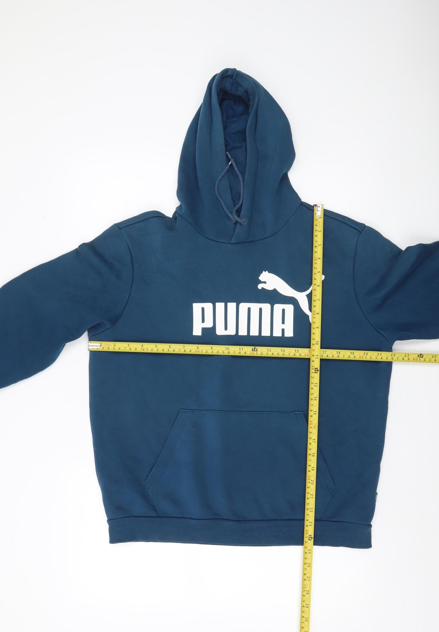 Mens UK Size M PUMA Blue Pullover Hoodie