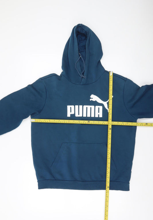 Mens UK Size M PUMA Blue Pullover Hoodie