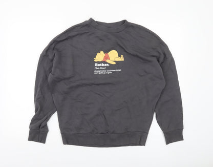 George Winnie the Pooh Women's Black Sweatshirt Size S 8-10 Cotton Pullover