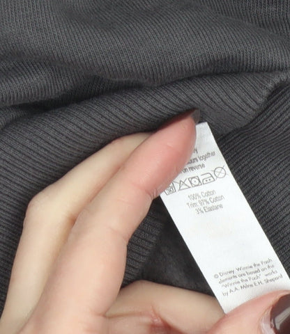 George Winnie the Pooh Women's Black Sweatshirt Size S 8-10 Cotton Pullover