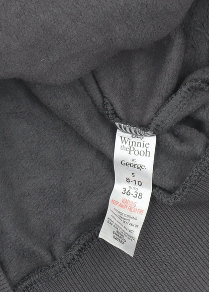George Winnie the Pooh Women's Black Sweatshirt Size S 8-10 Cotton Pullover