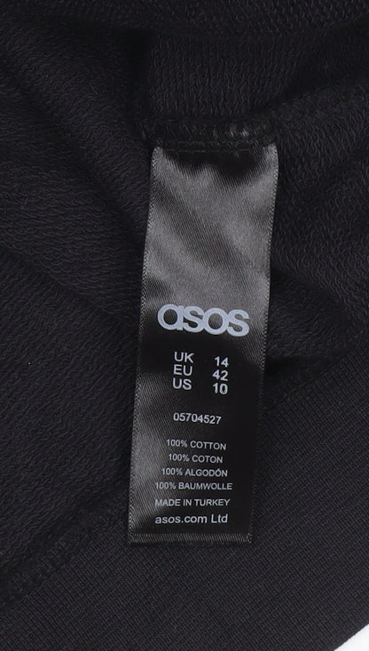 Womens UK Size 14 ASOS Black Pullover Sweatshirt