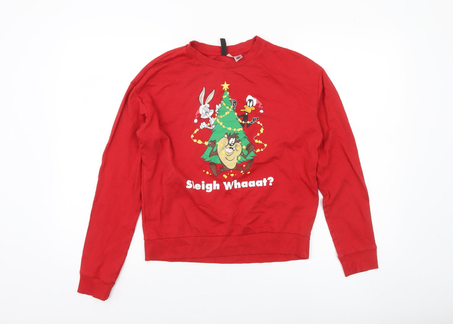 Womens UK Size S H&M Red Pullover Sweatshirt