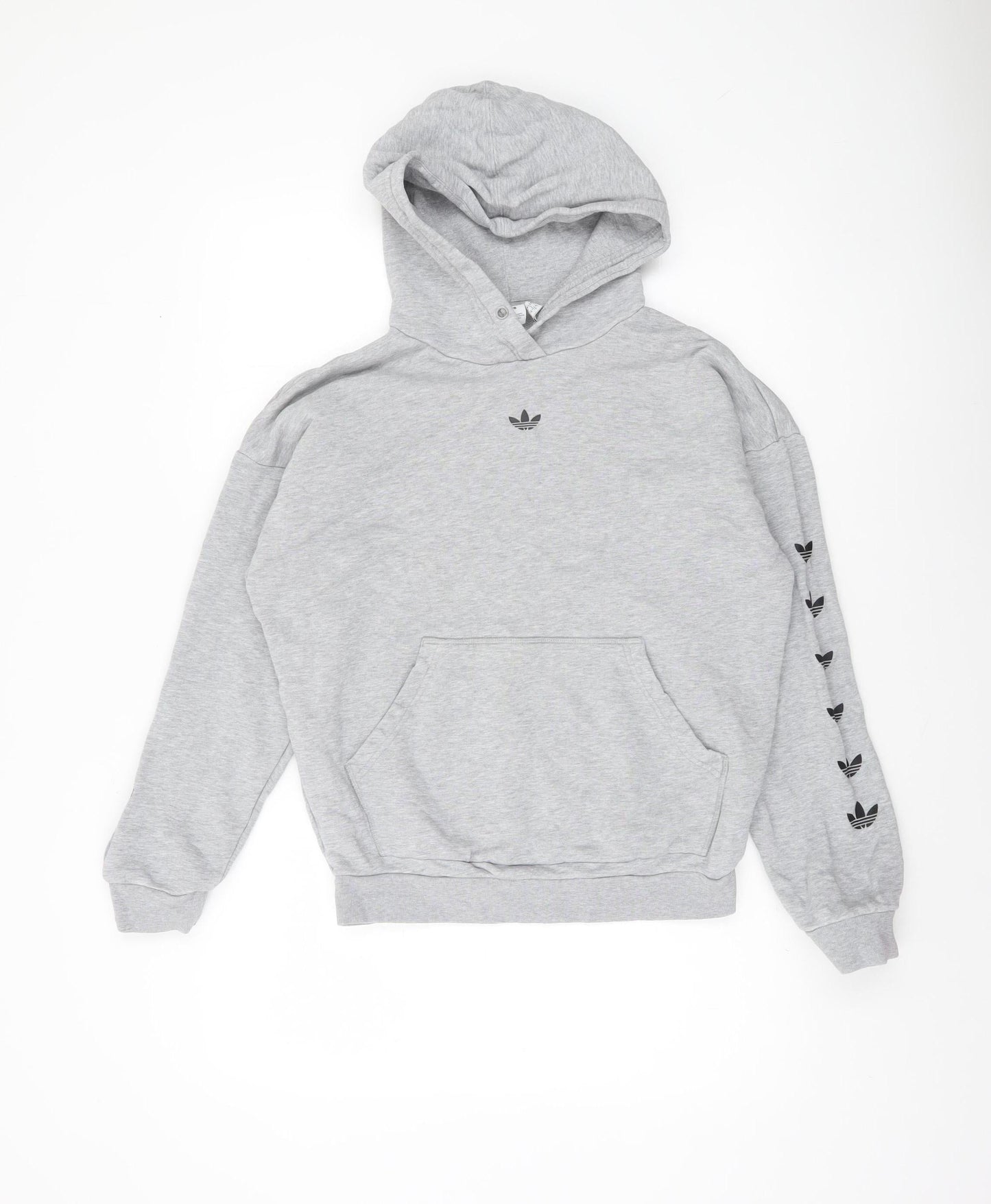 Womens UK Size 4 adidas Grey Pullover Hoodie