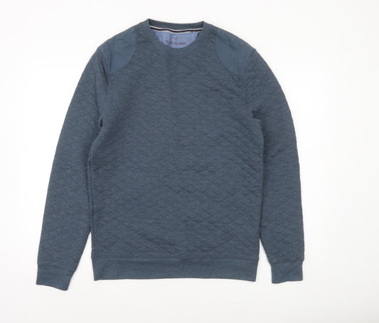 Mens UK Size M River Island Blue Pullover Sweatshirt