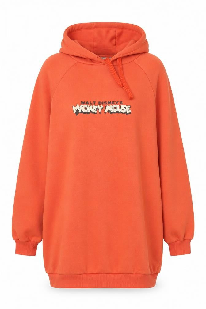 Womens UK Size 2XS Disney Orange Pullover Hoodie