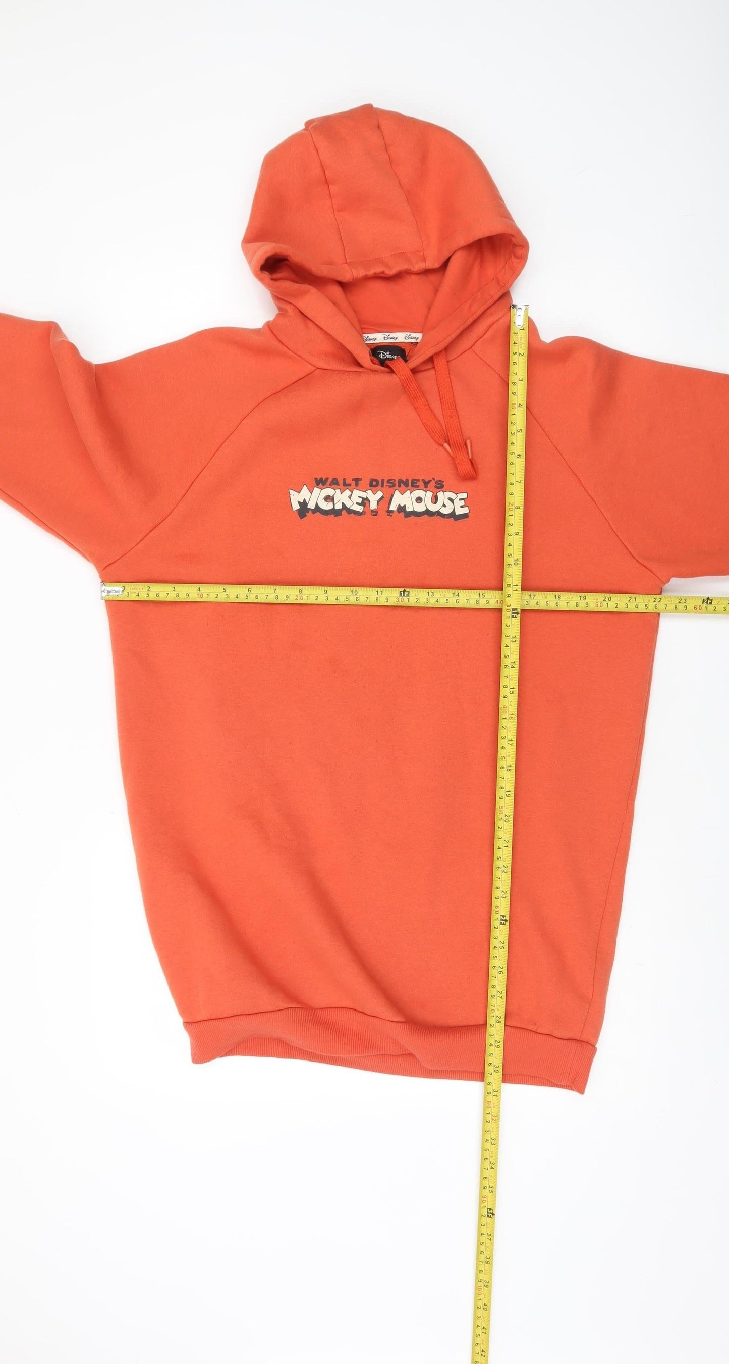 Womens UK Size 2XS Disney Orange Pullover Hoodie