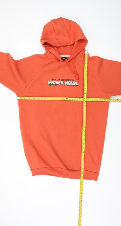 Womens UK Size 2XS Disney Orange Pullover Hoodie