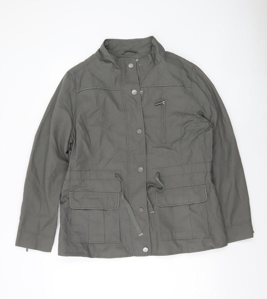 RJR John Rocha Womens Grey Quilted Mid-Length Jacket Size 18