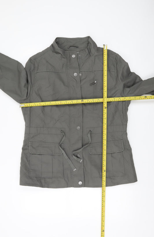 RJR John Rocha Womens Grey Quilted Mid-Length Jacket Size 18