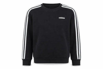 Adidas Boys Black Crew Neck Pullover Sweatshirt 9-10 Years Logo Fleece Top