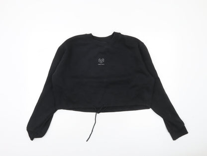 Womens UK Size M Pink Soda Black Pullover Sweatshirt