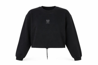 Womens UK Size M Pink Soda Black Pullover Sweatshirt