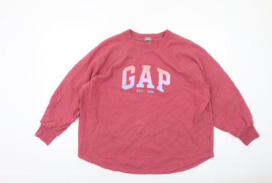 GAP Women's Pink Crew Neck Pullover Sweatshirt XL Cotton Blend