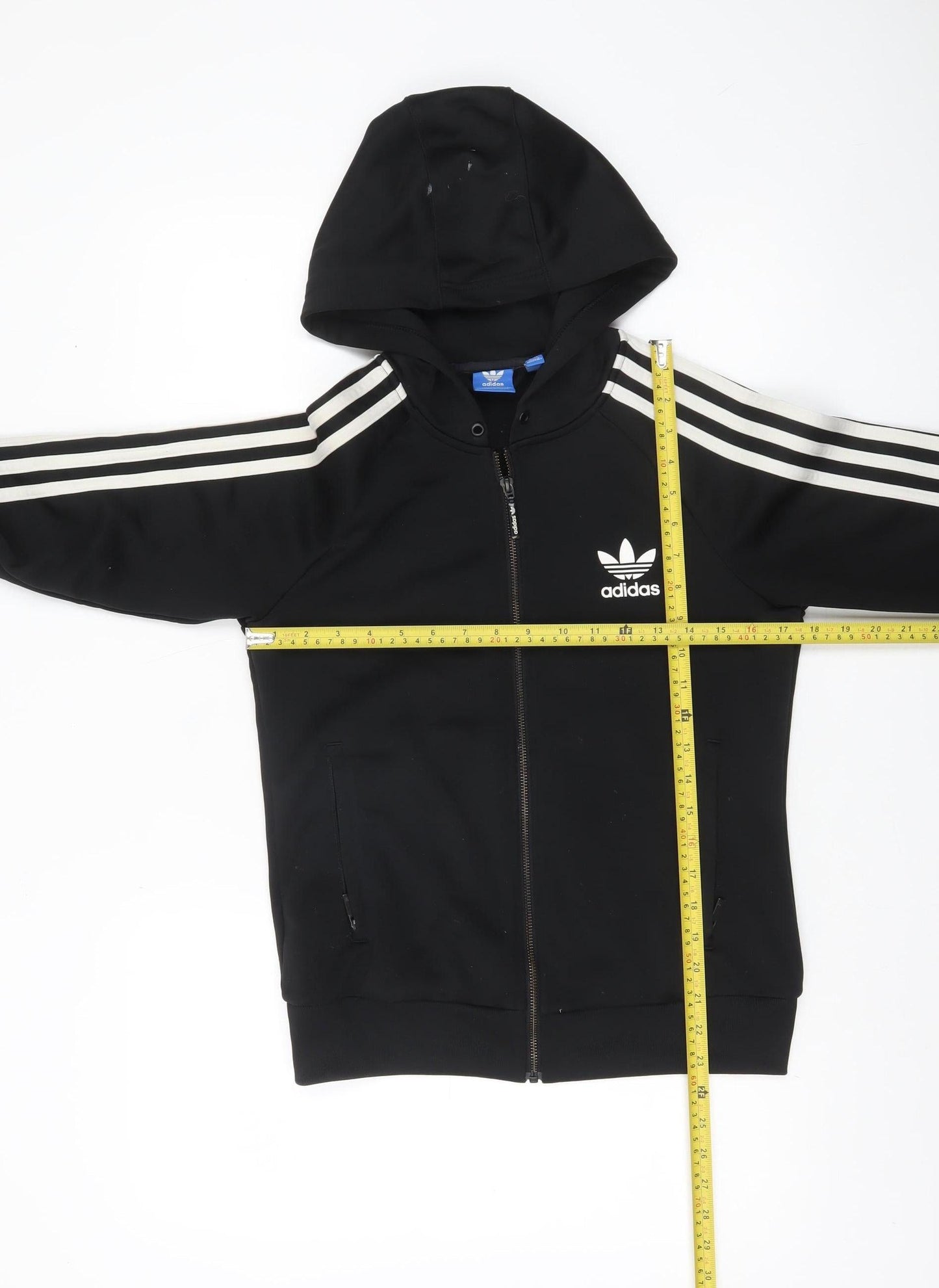 Adidas Womens Black Full Zip Hoodie Size 10 Hooded Sweatshirt