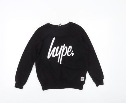 Hype Boys Black Graphic Logo Pullover Sweatshirt 11-12 Years