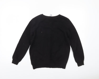 Hype Boys Black Graphic Logo Pullover Sweatshirt 11-12 Years