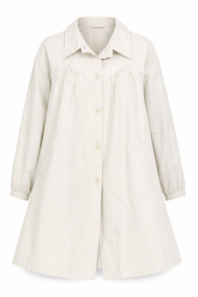 Front view of Marks & Spencer St Michael Beige Long Trench Coat Teens Age 11 Classic Style