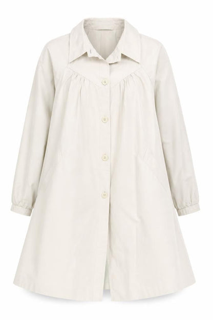 Front view of Marks & Spencer St Michael Beige Long Trench Coat Teens Age 11 Classic Style