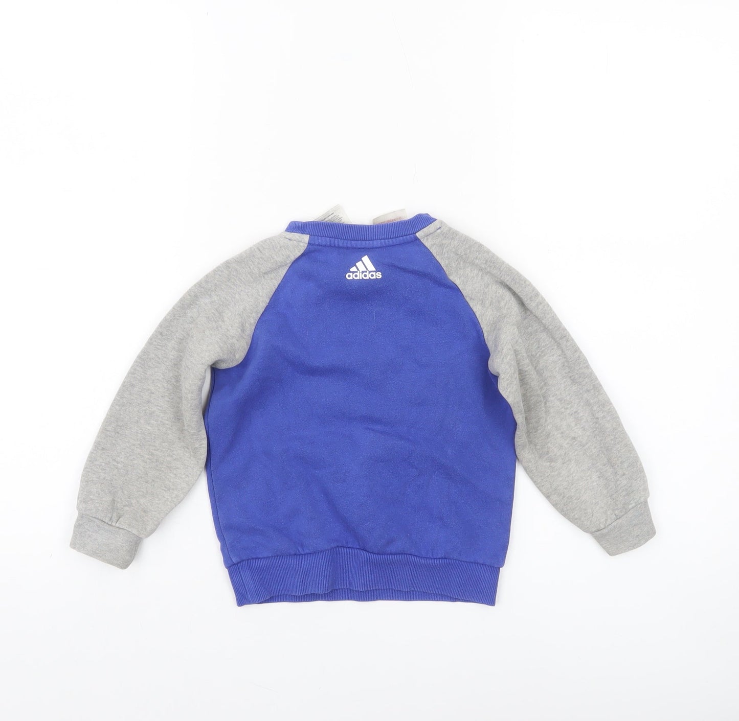 Adidas Unisex Baby Blue & Grey Pullover Jumper 18-24 Months Sportswear