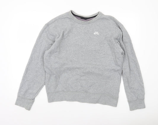 Mens UK Size S Nike Grey Pullover Sweatshirt
