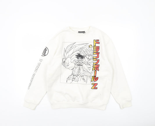 Dragon Ball Z Boys White Sweatshirt 10-11 Years Anime Graphic Pullover